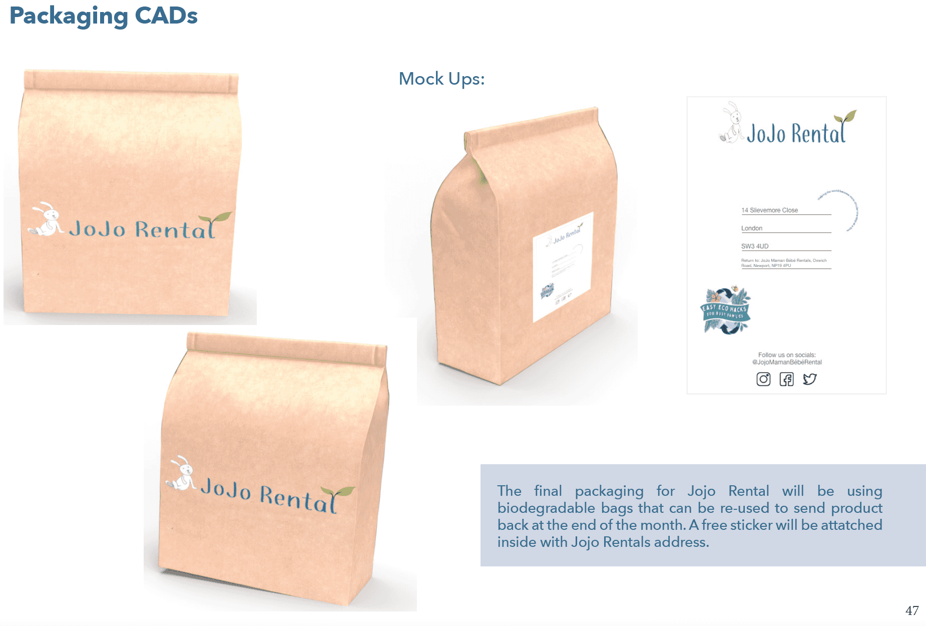 Packaging created for Jojo Rental
